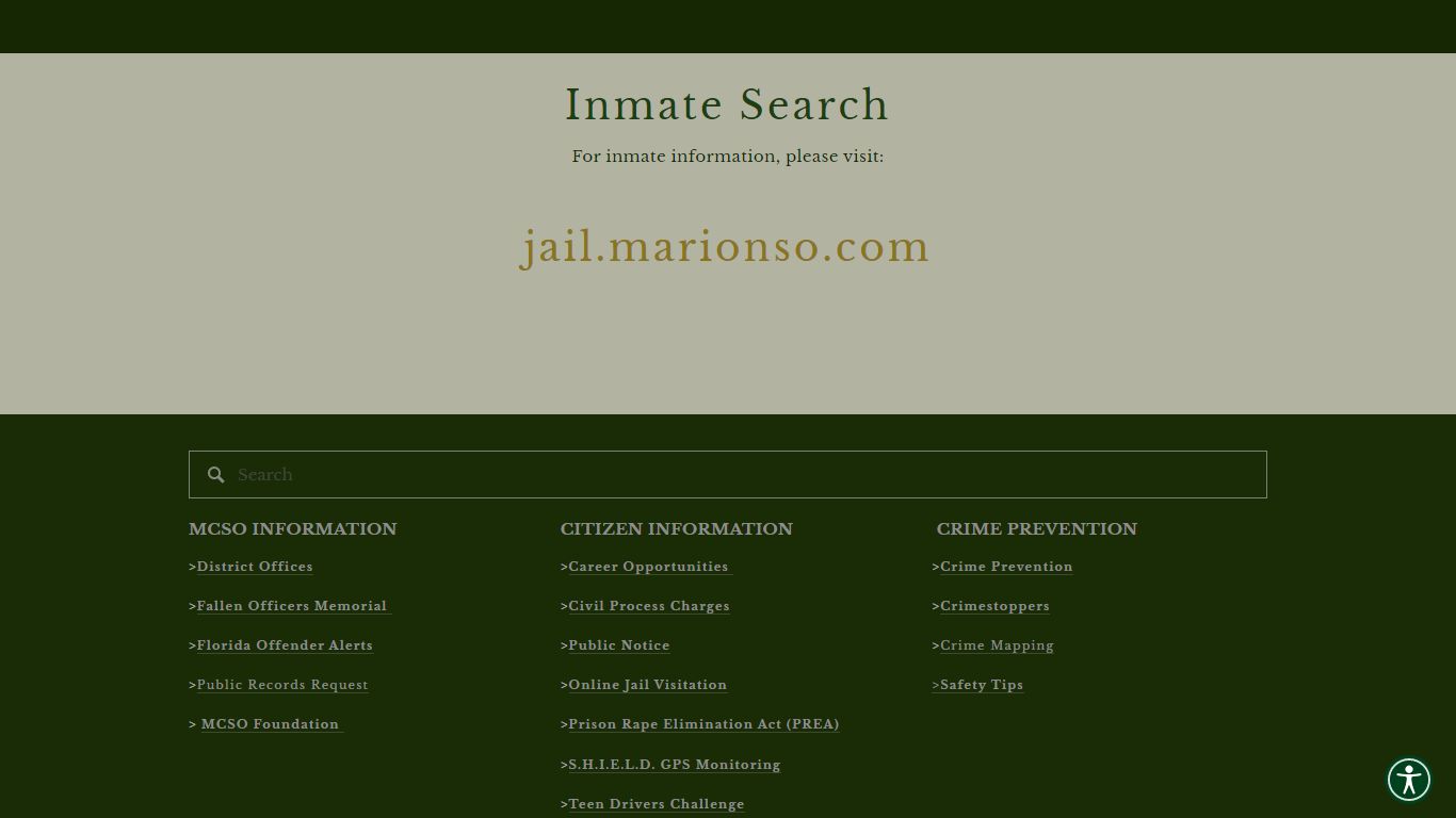 INMATE SEARCH — Marion County Sheriff's Office